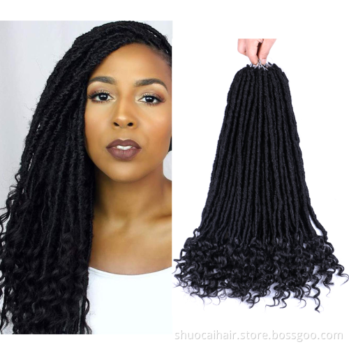 Best Price Faux Locs Crochet Braids 20 Inch Soft Natural Soft Synthetic Hair Extension 24 Stands/Pack Goddess Locks